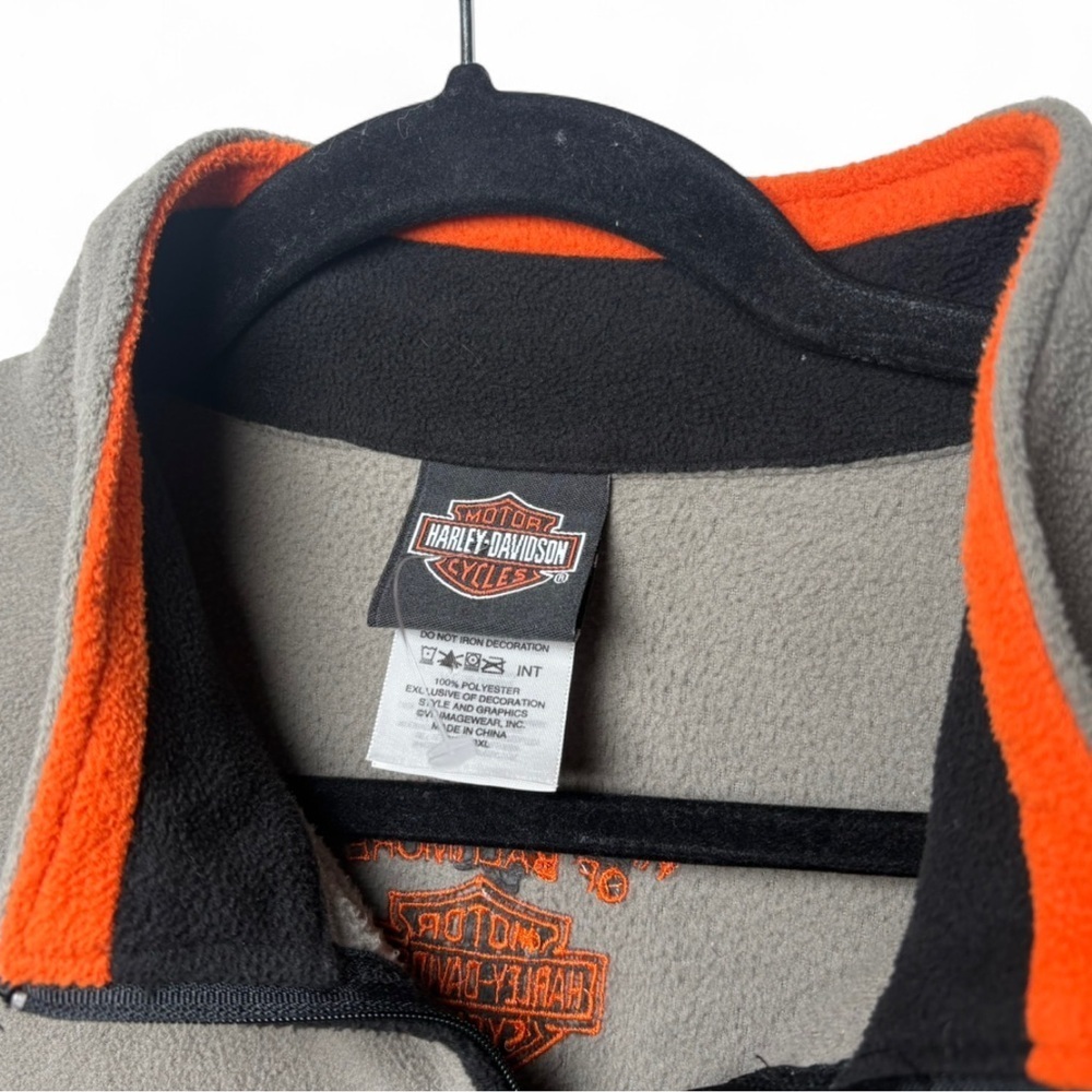 Harley-Davidson 3XL Quarter Zip Fleece Jacket Grey/Black/Orange Baltimore MD - Picture 4 of 7